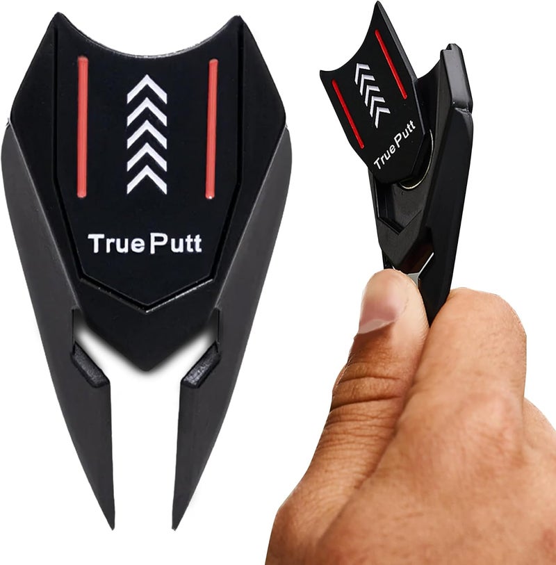 Ghost Golf Divot Tool - 5-in-1 Divot Repair Tool & Ball Marker Alignment Aid - Fix Pitch Marks on The Green - Club Rest & Groove Cleaner - Golf Equipment for Men & Women - Image 1